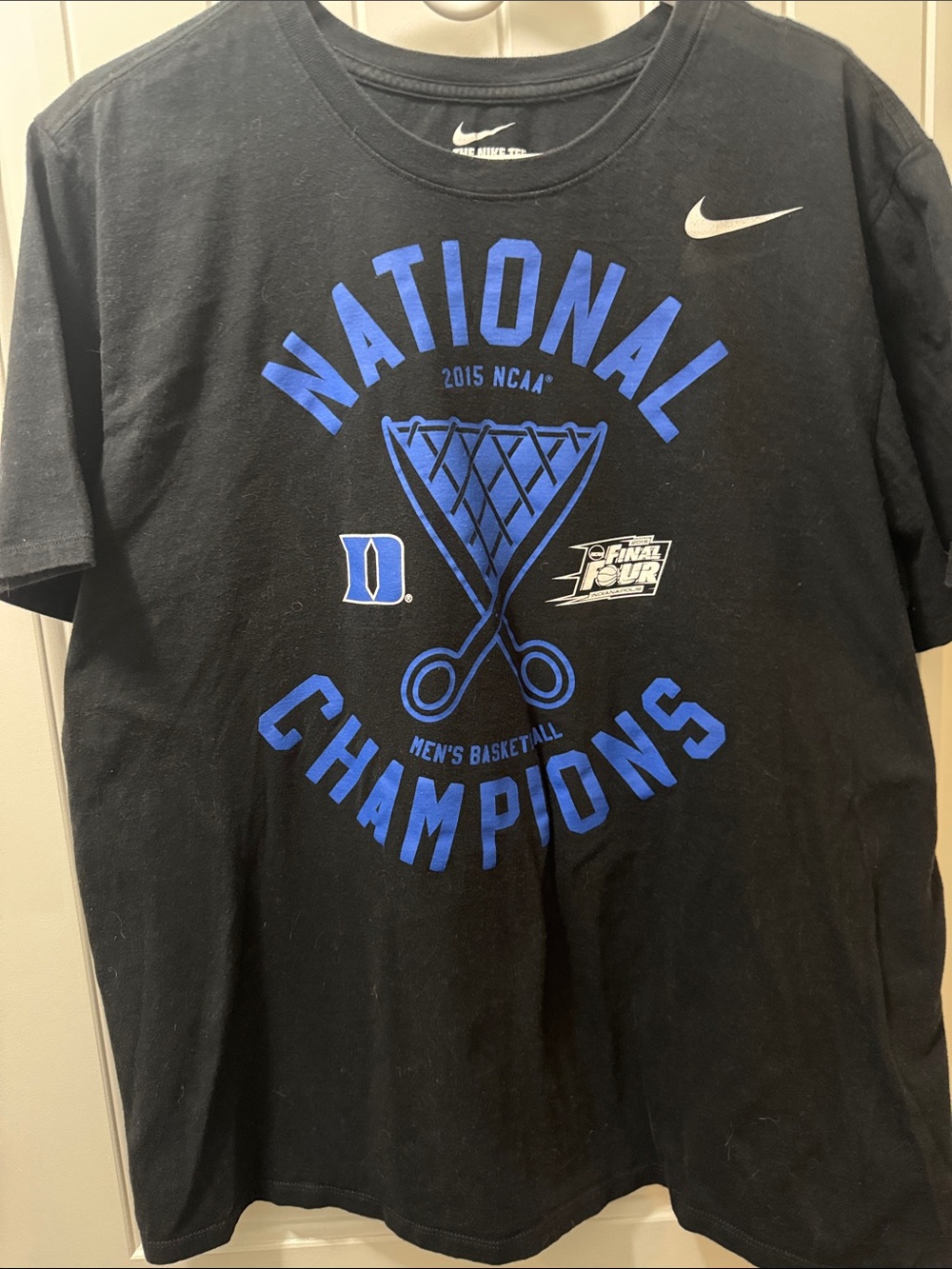 Nike Black T-Shirt with Duke Blue 'National Champions' Graphic